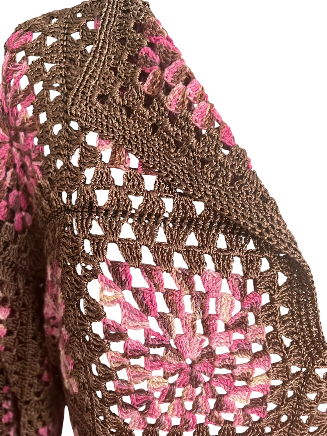 Brown Floral Crochet Tunic & Cardigan Set — view 4