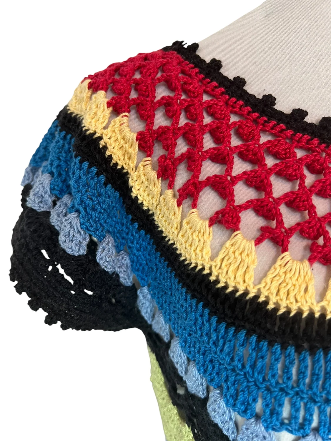 Rainbow Stripe Crochet Dress — view 3