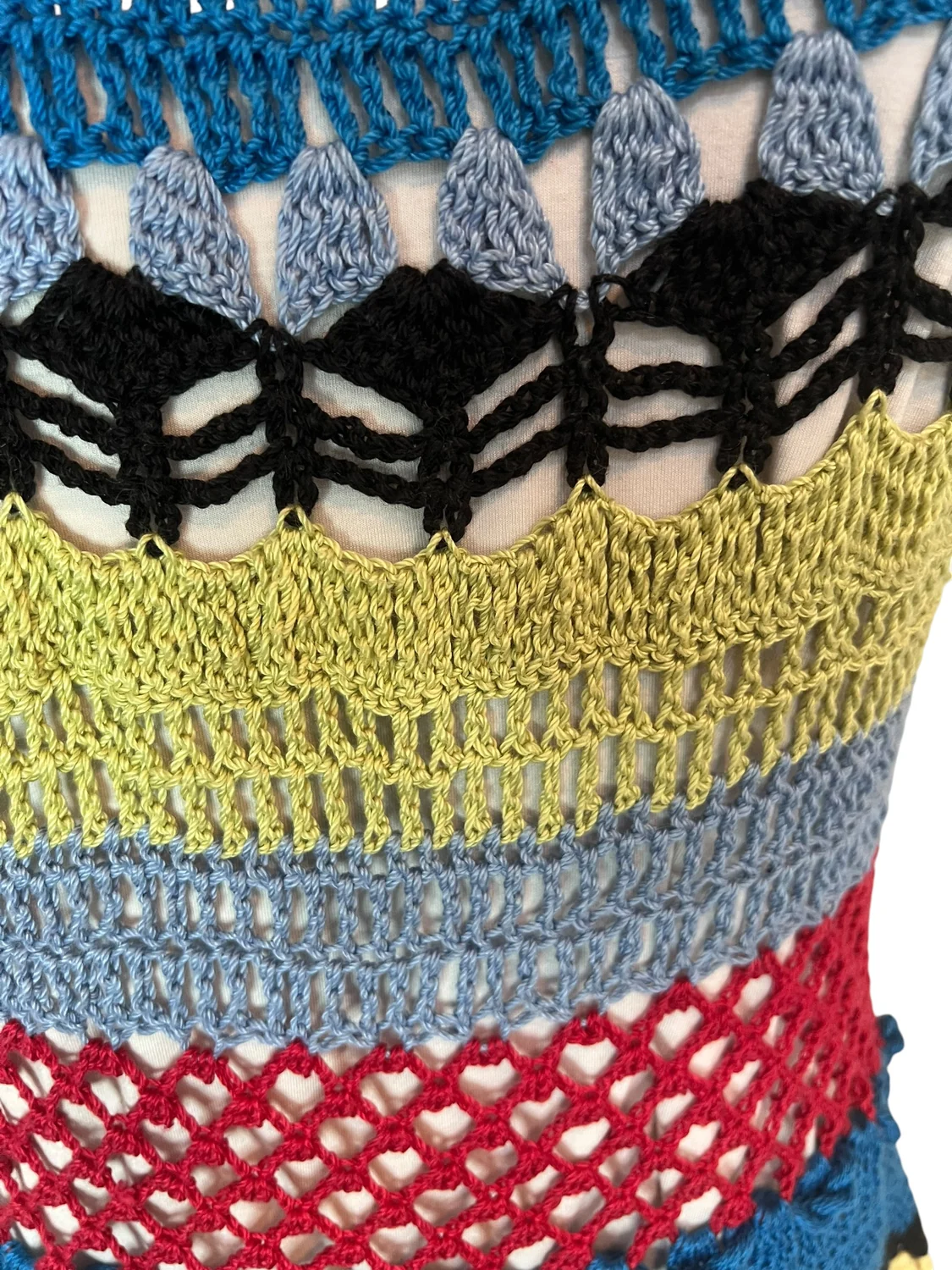 Rainbow Stripe Crochet Dress — view 5