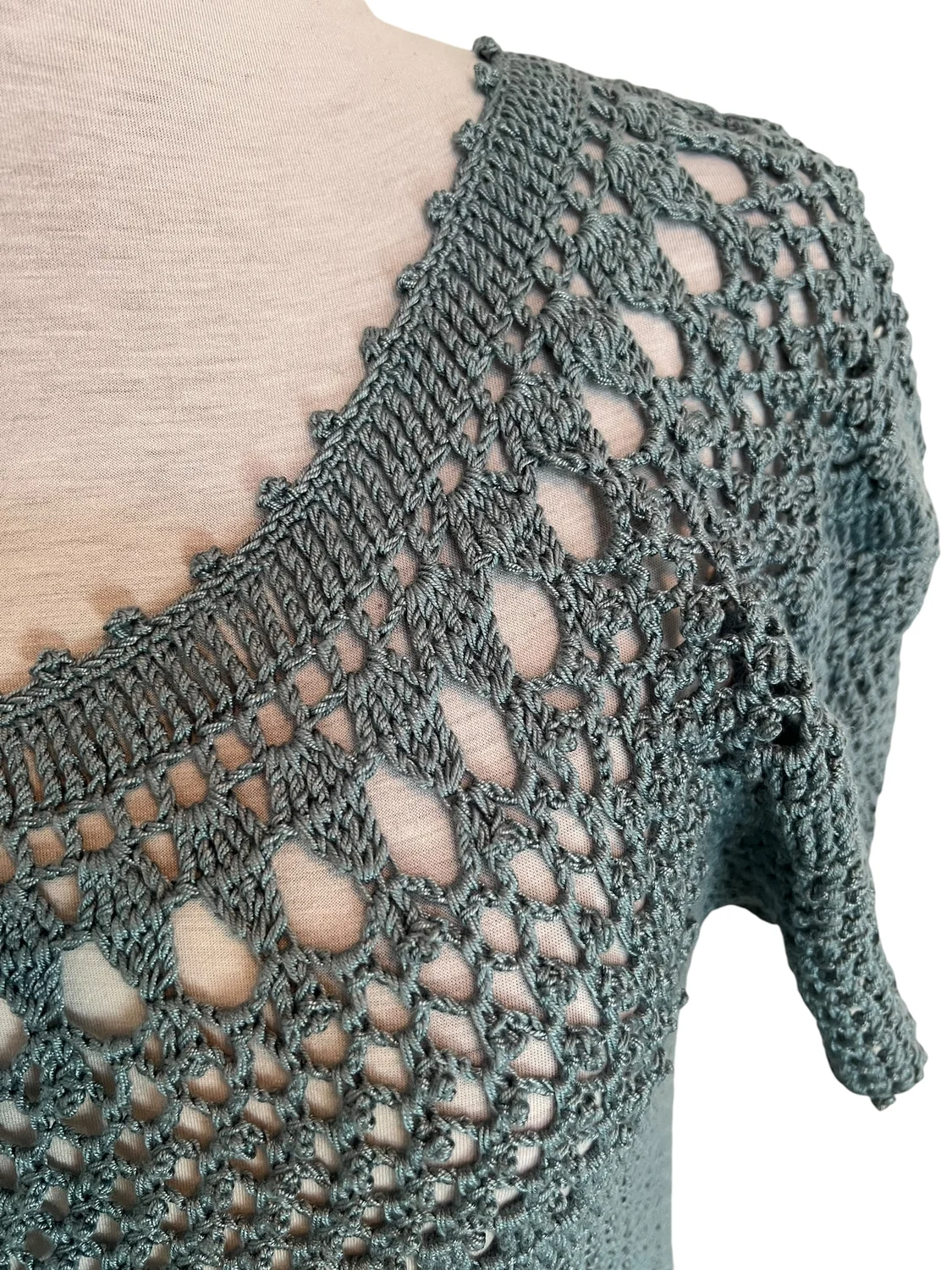 Sage Lace Crochet Dress — view 3