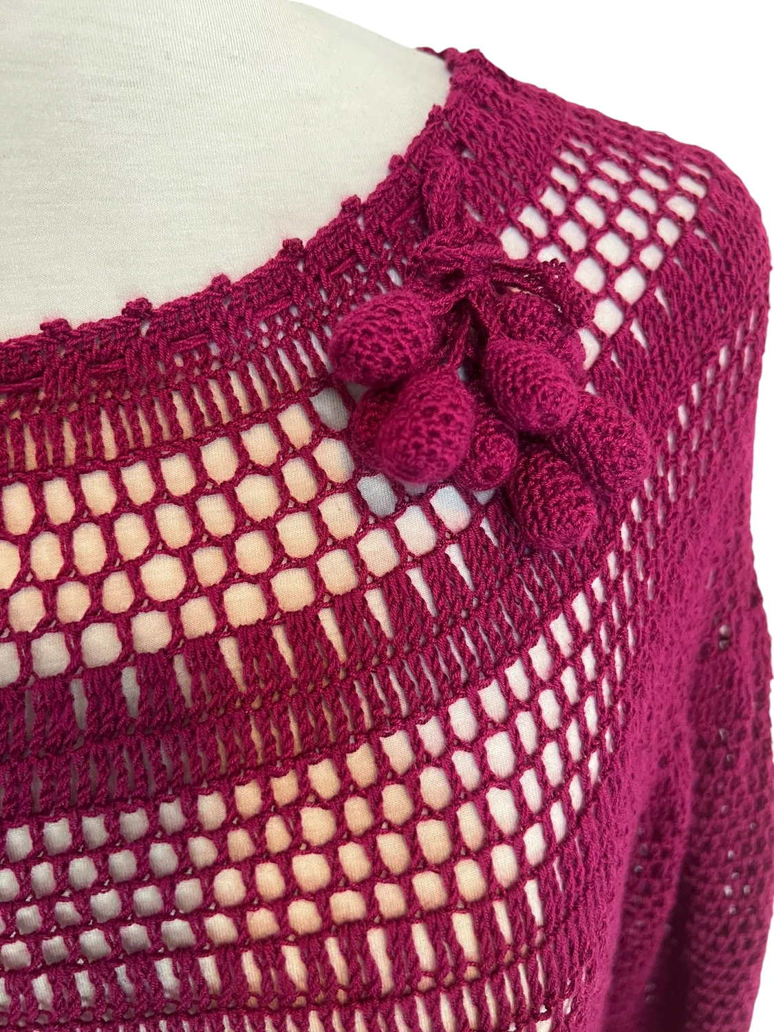 Magenta Crochet Tunic — view 3