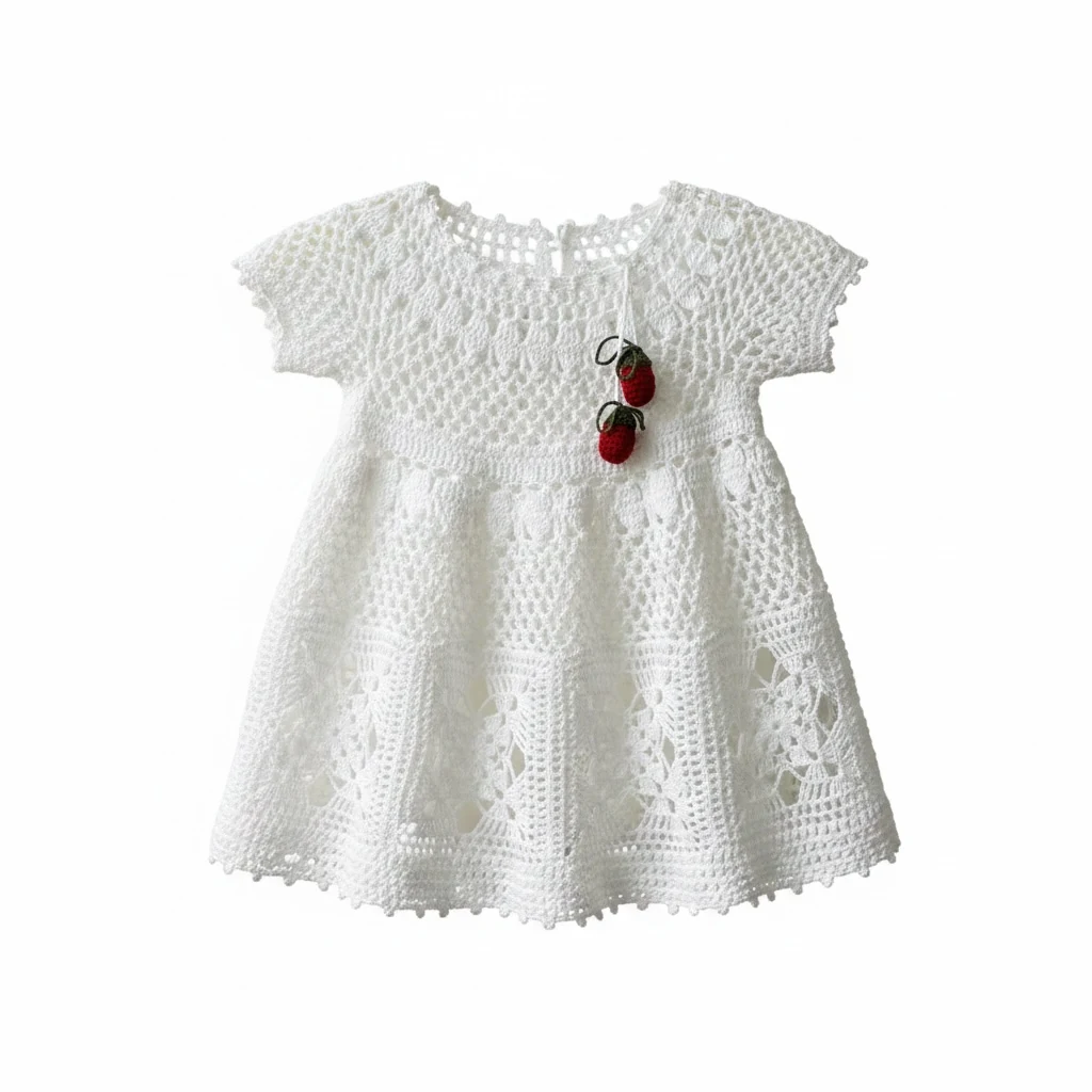 Handmade crochet baby dress by Leila's