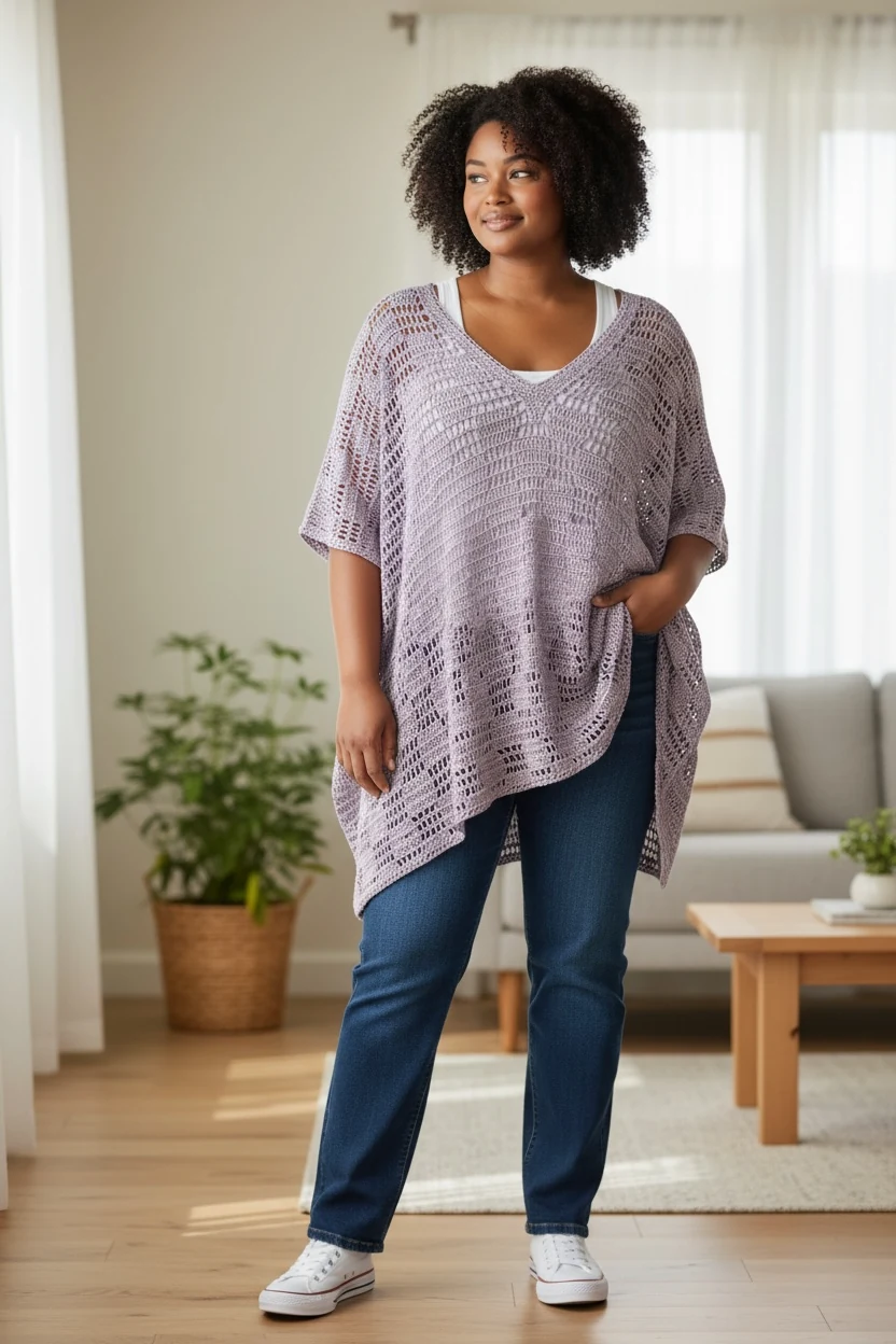 Lilac Lace Top — handmade crochet by Leila's, Markham Ontario