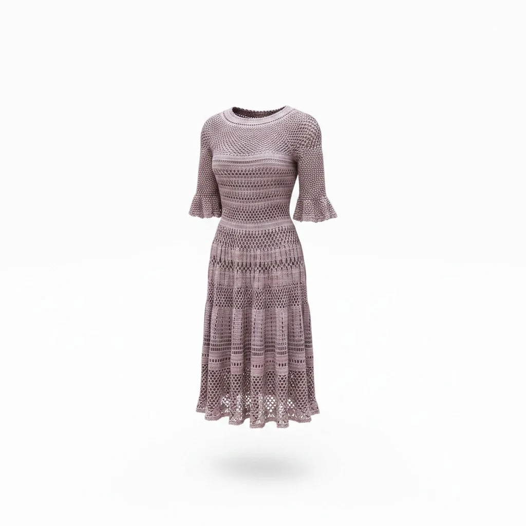 Lilac Lace Crochet Dress — view 3