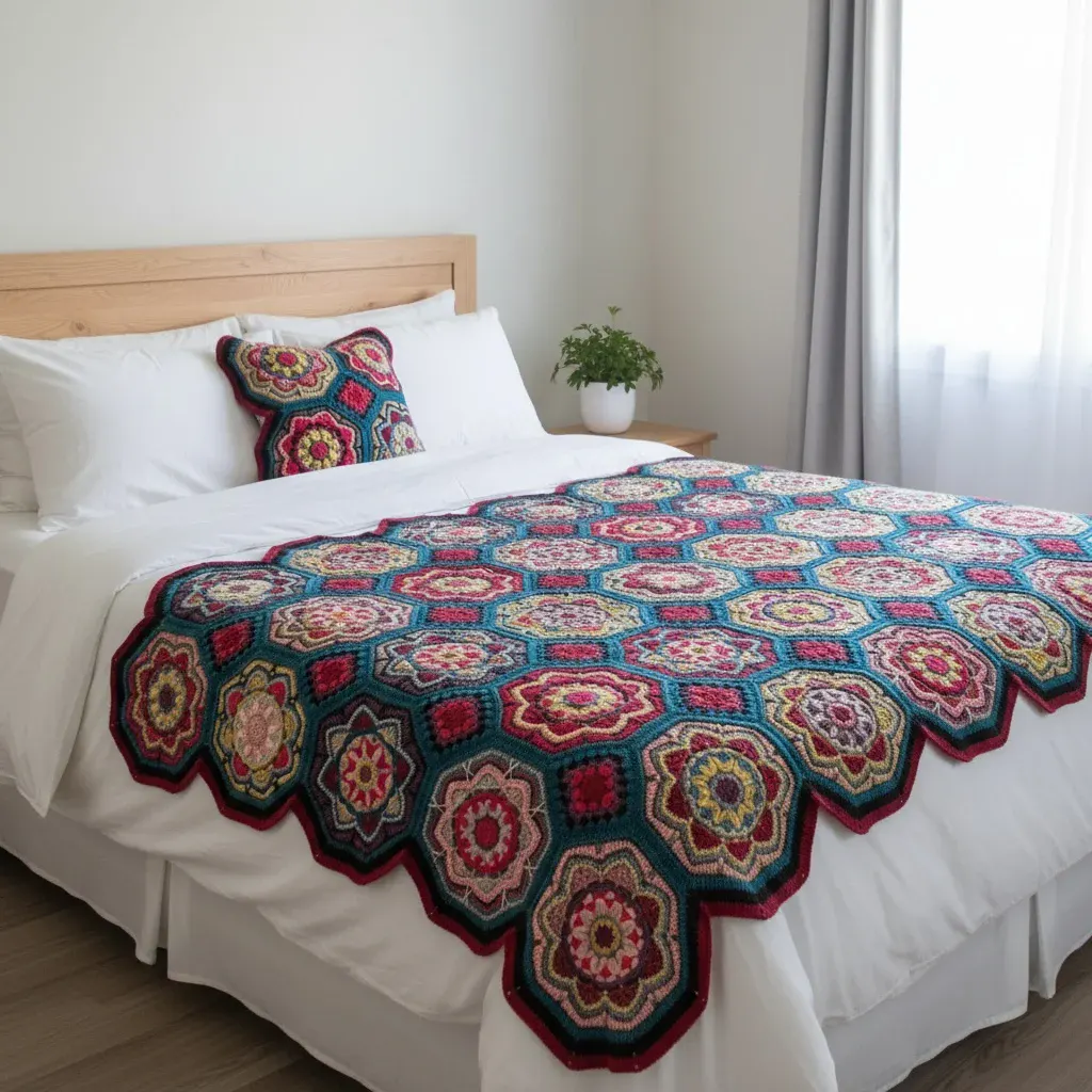 Persian Mandala Blanket — handmade crochet by Leila's, Markham Ontario