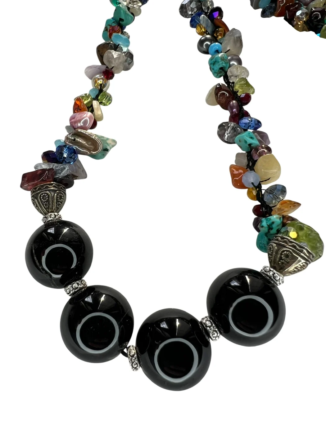 Leila's handmade gemstone necklace
