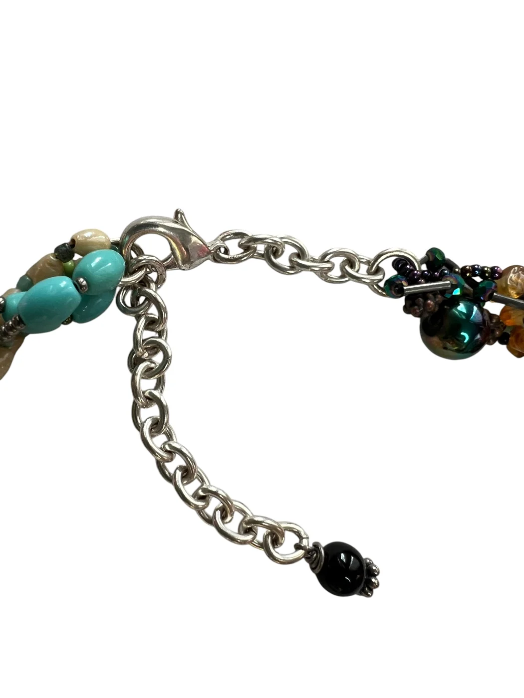 Turquoise & Multi-Gem Twist Necklace — view 4