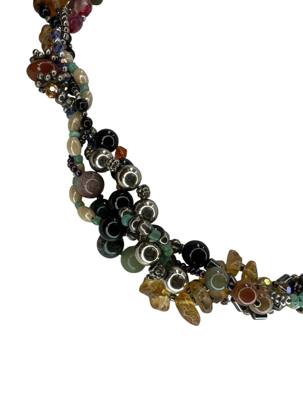 Turquoise & Multi-Gem Twist Necklace — view 6