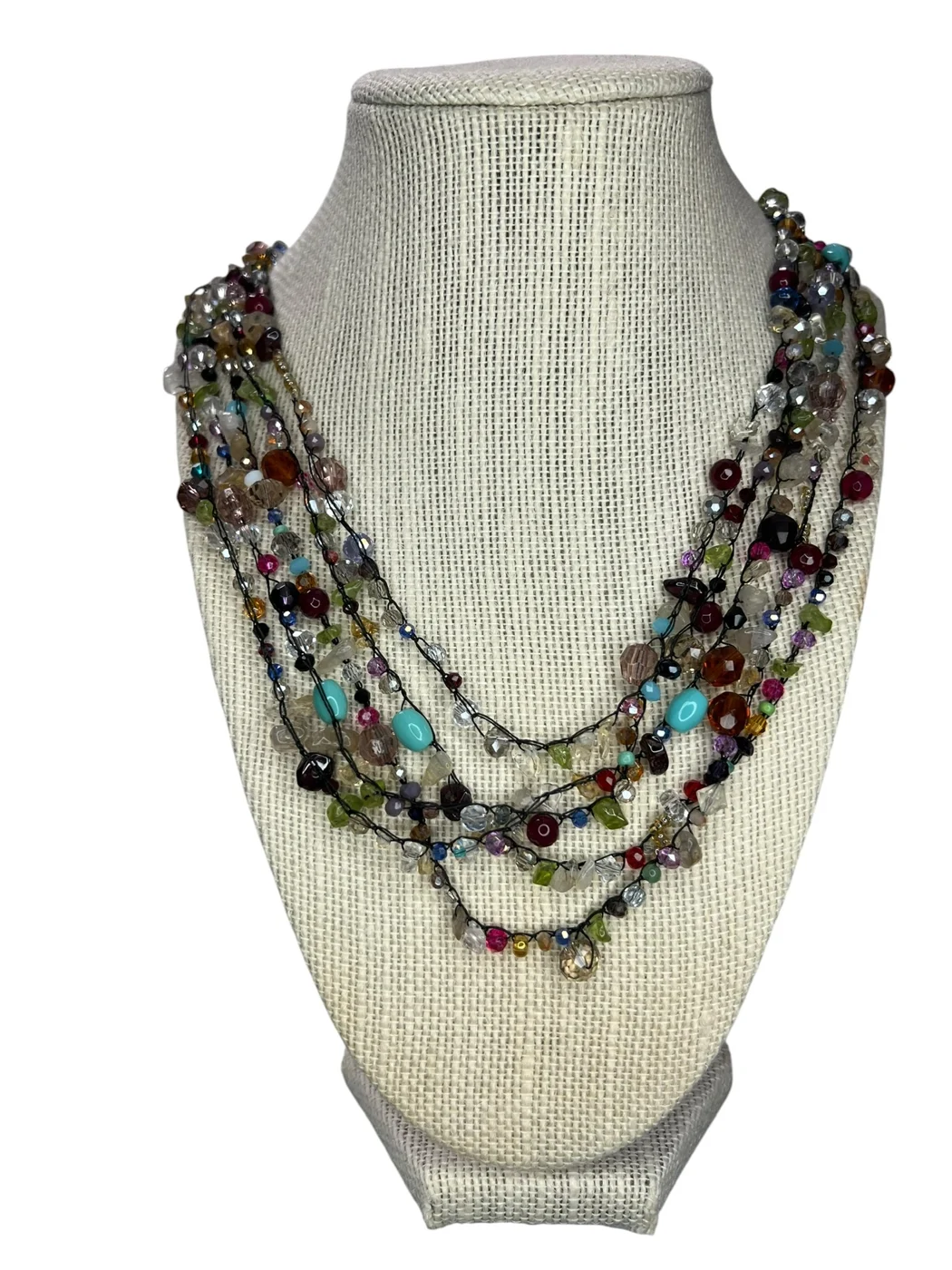 Multi-Colour Crochet Necklace — view 2