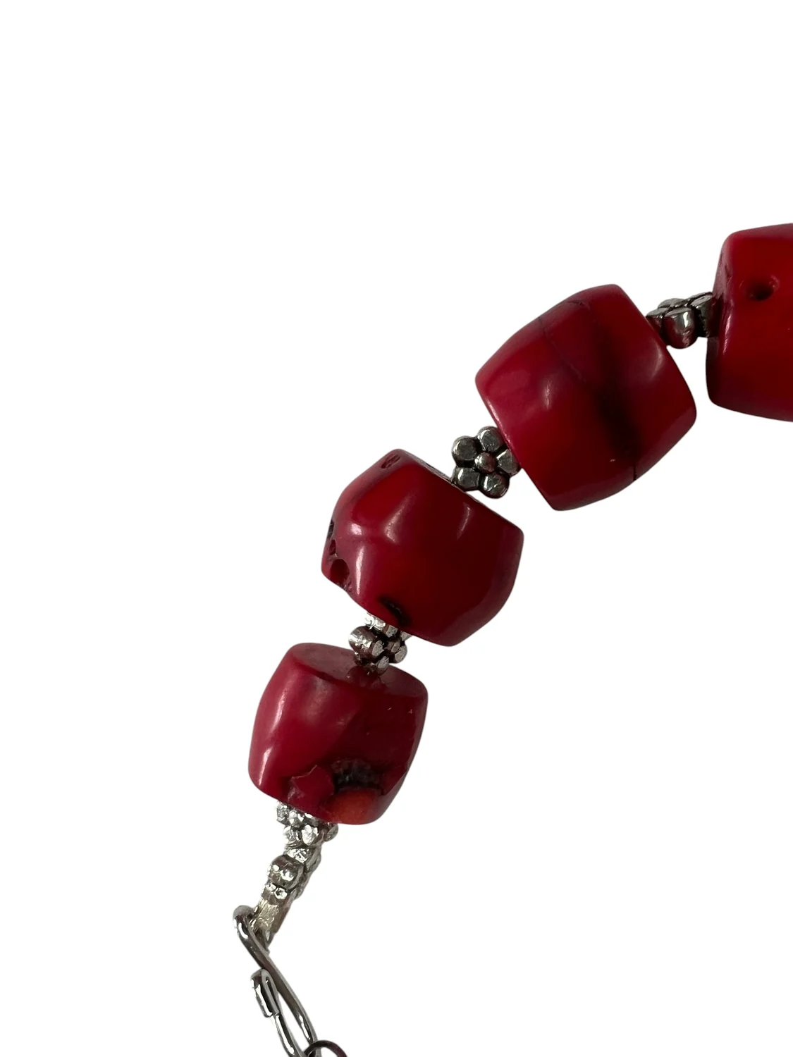 Red Coral Barrel Bracelet — view 2