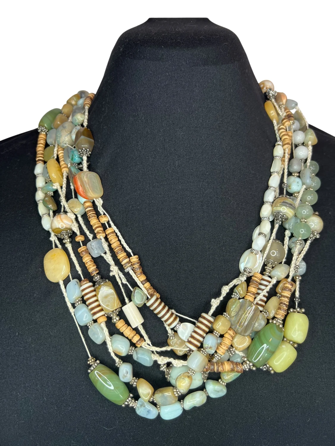 Jade & Amazonite Multi-Strand Necklace — view 2