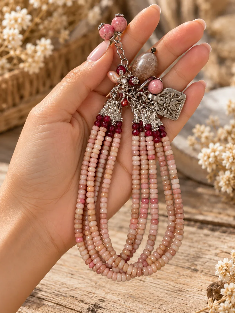 Bohemian Rhodochrosite & Garnet Bracelet — view 2