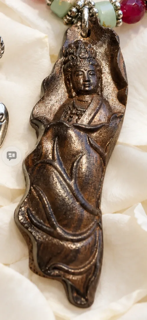 Carved Buddha & Rudraksha Necklace — view 4