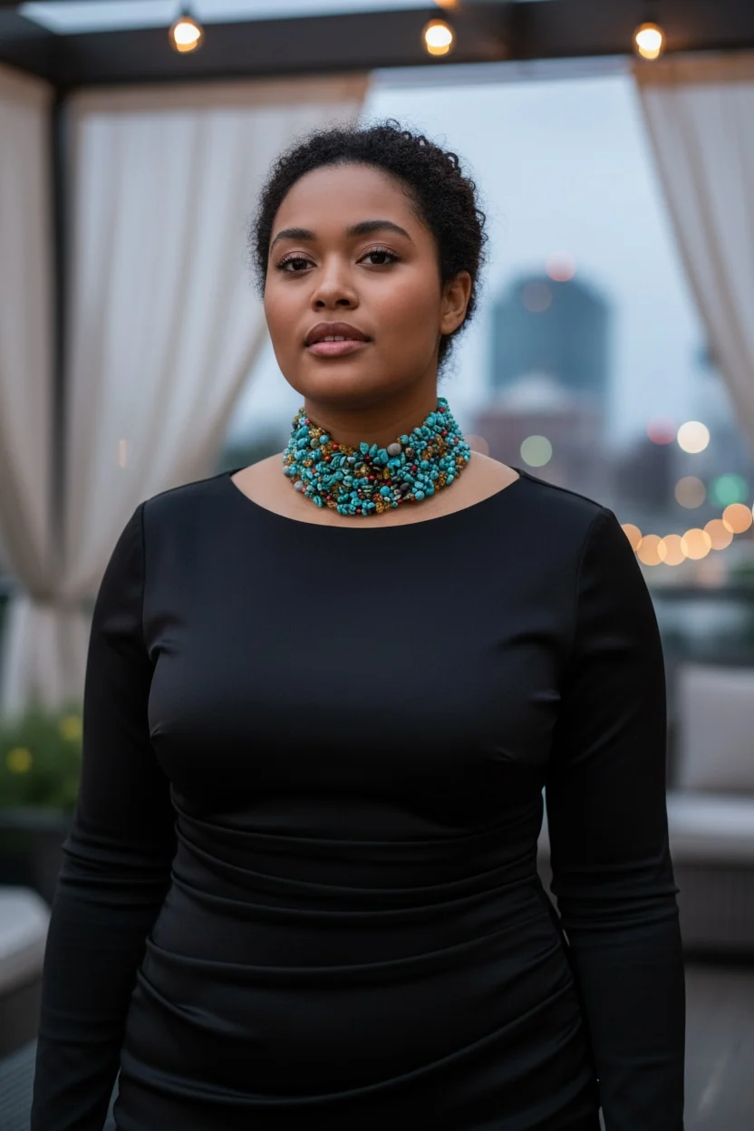 Turquoise Wire Choker — handmade gemstone jewellery by Leila's, Markham Ontario