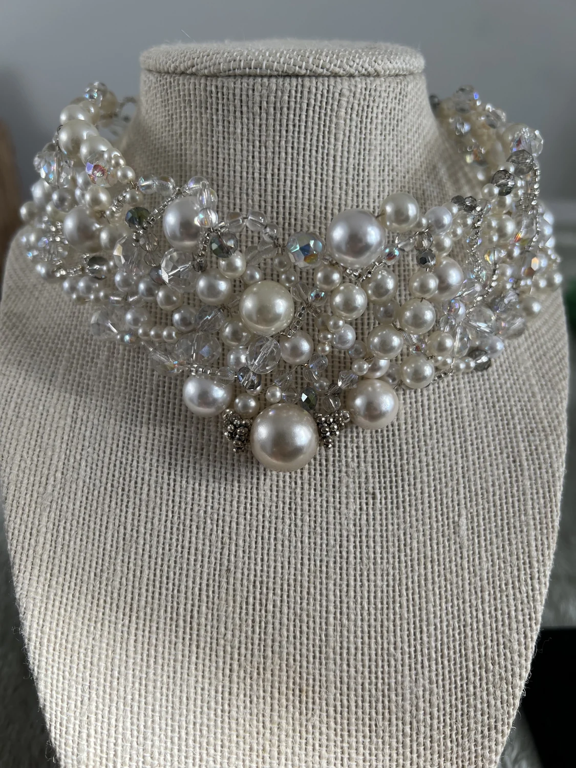 Pearl & Crystal Statement Choker — view 2
