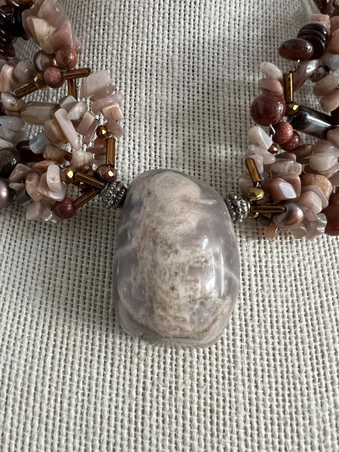Pink Opal & Stone-Drop Statement Necklace — view 4