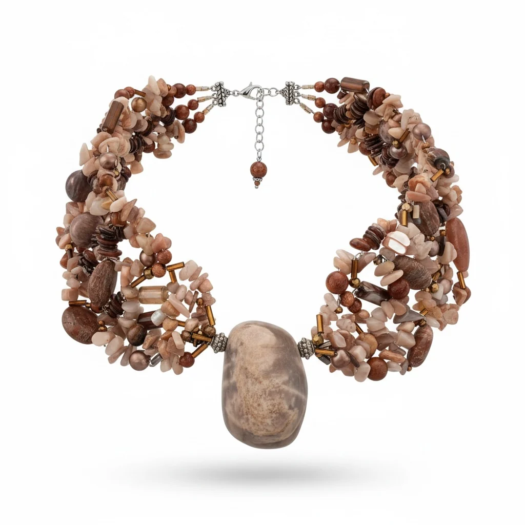 Pink Opal & Stone-Drop Statement Necklace — view 3
