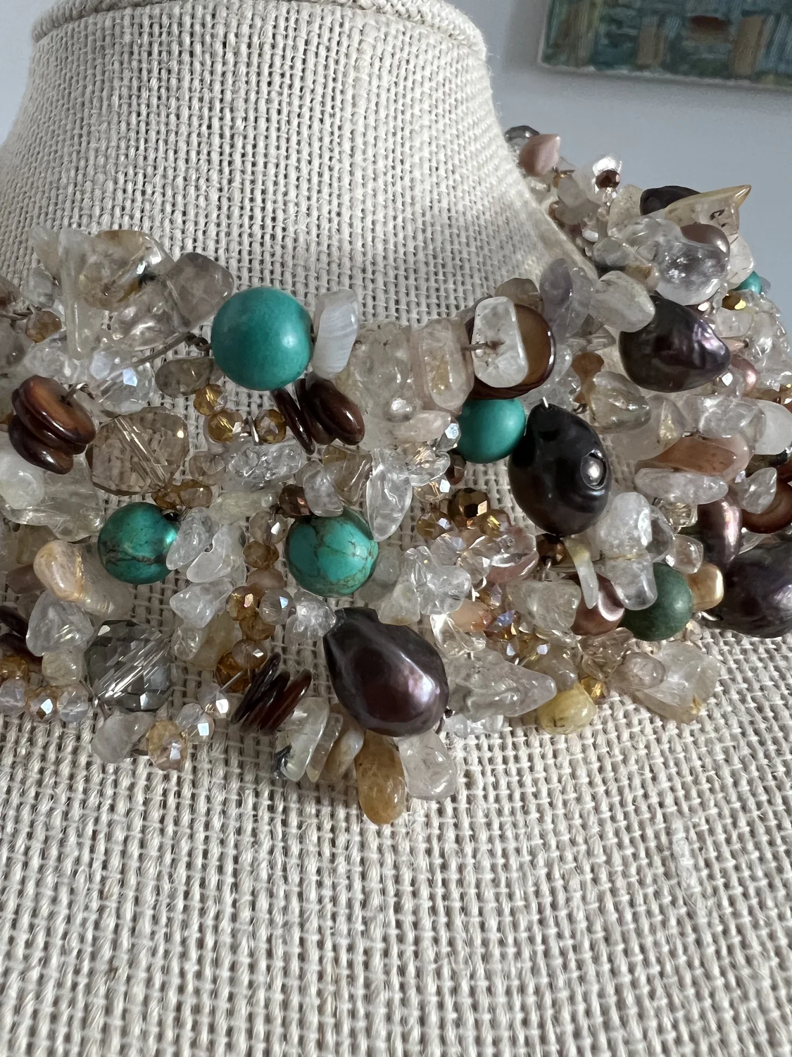 Quartz & Turquoise Wire Choker — view 3