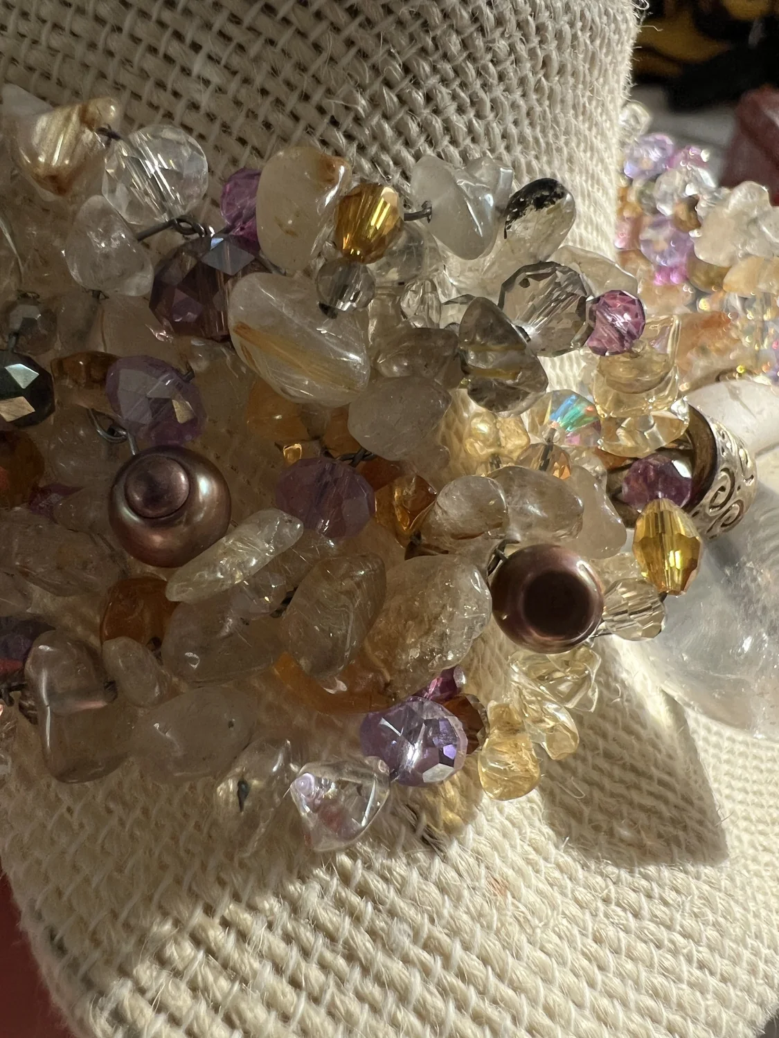 Citrine & Quartz Drop Choker — view 5