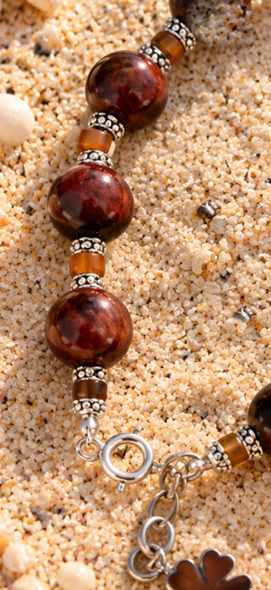 Red Tiger Eye & Agate Bracelet — view 2