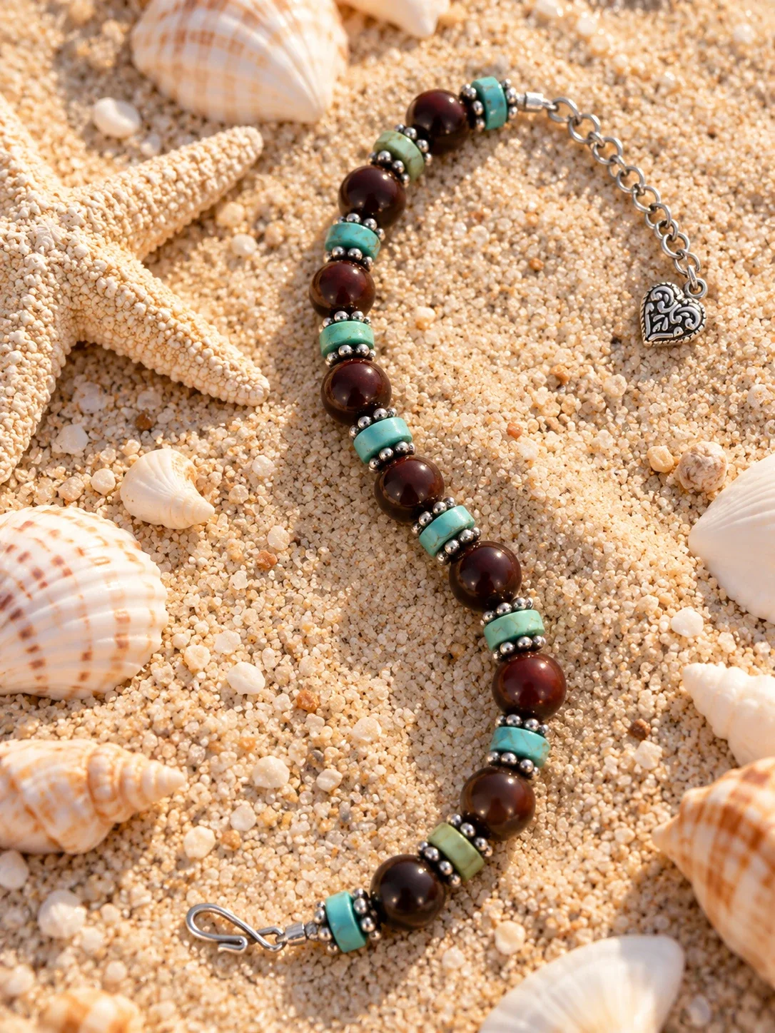 Red Tiger Eye & Turquoise Bracelet — view 2