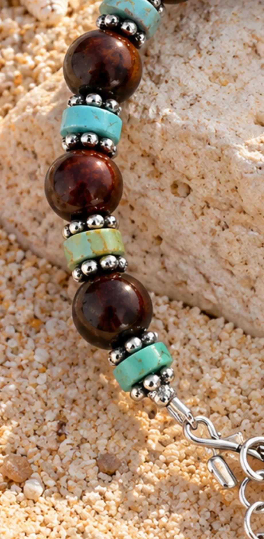 Red Tiger Eye & Turquoise Bracelet — view 3