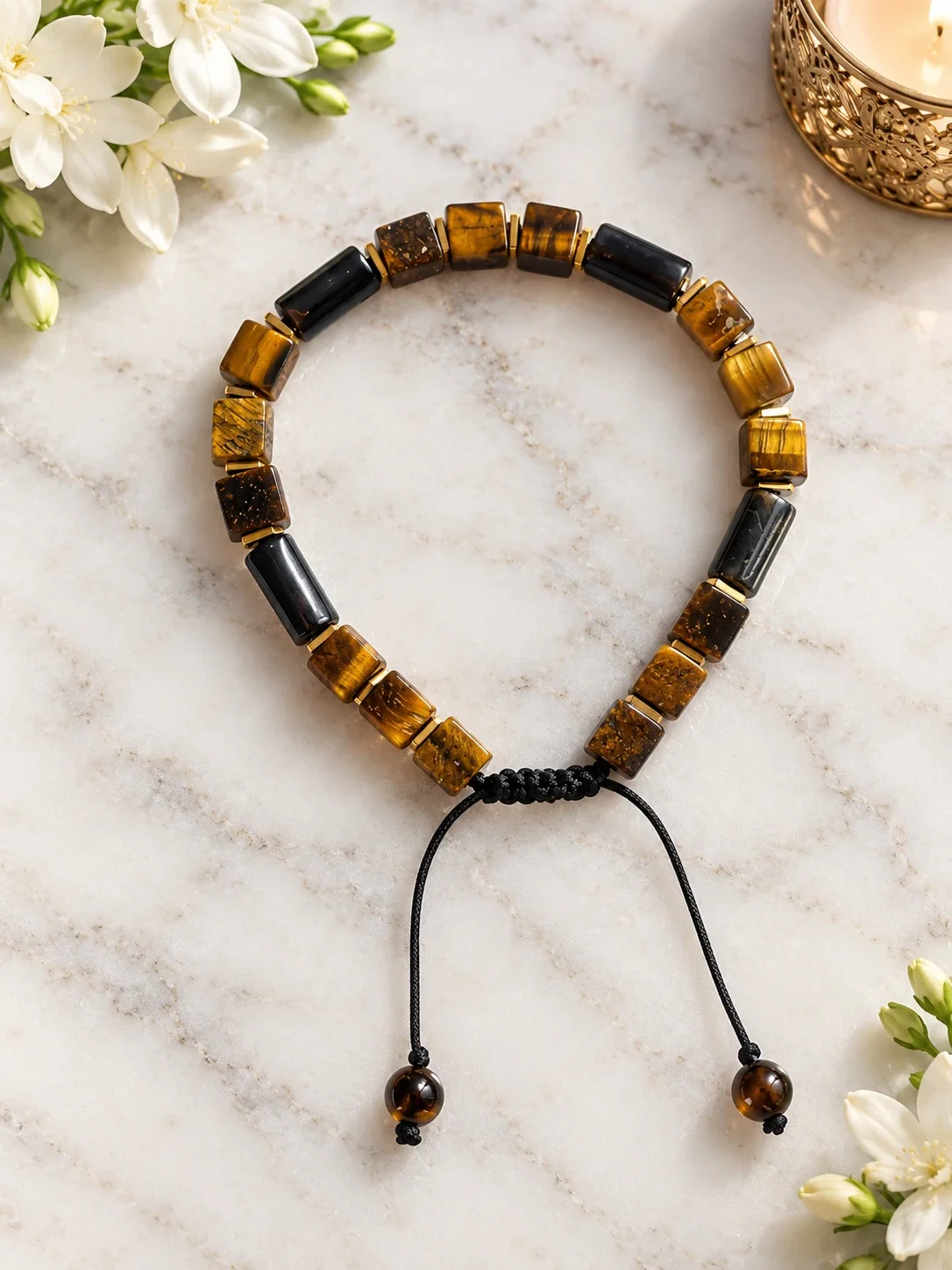 Tiger Eye & Brown Agate Bracelet — handmade gemstone jewellery by Leila's, Markham Ontario