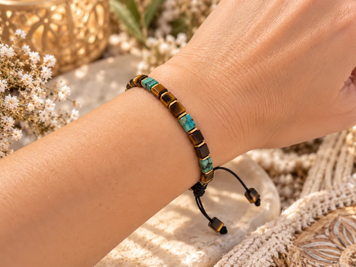 Tiger Eye & Turquoise Bracelet — view 2